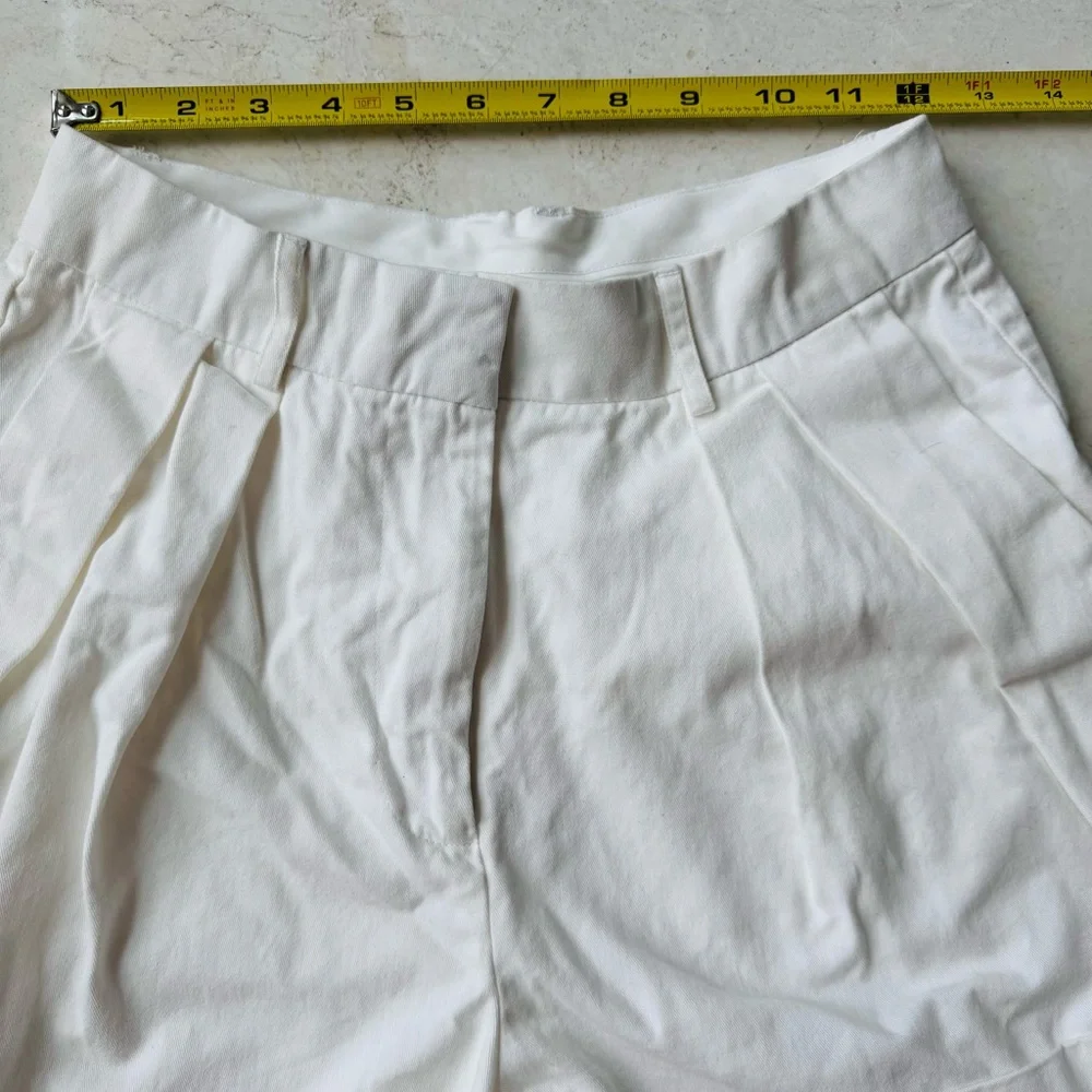 Staud White High Waist Shorts size 2